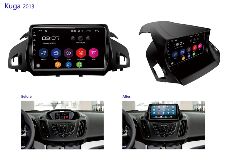 Top 2 din car radio coche recorder Touch Screen audio bluetooth car multimedia player android 8.1 for Ford Kuga 2013 1