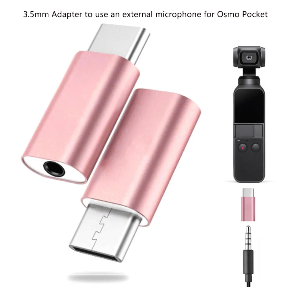 Тип C USB C до 3,5 мм аудио адаптер для внешнего микрофона для Osmo Pocket 3,5 мм аудио разъем для наушников микрофонный адаптер USB-C звук