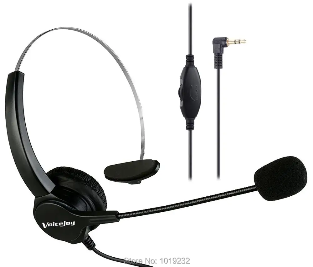 Volume and Mute headset with 2.5mm Plug Monaural Headset for Desk