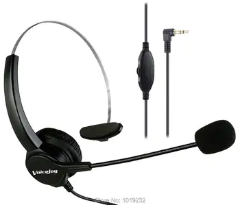 

Volume and Mute headset with 2.5mm Plug Monaural Headset for Desk Phones,Hands-Free Noise Cancelling Headphone with Mic