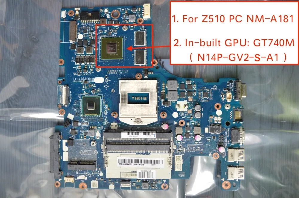 Дешево Бесплатная доставка Для lenovo Z510 материнская плата для ноутбука AILZA NM A181 с видеокартой GT740M 2 Гб