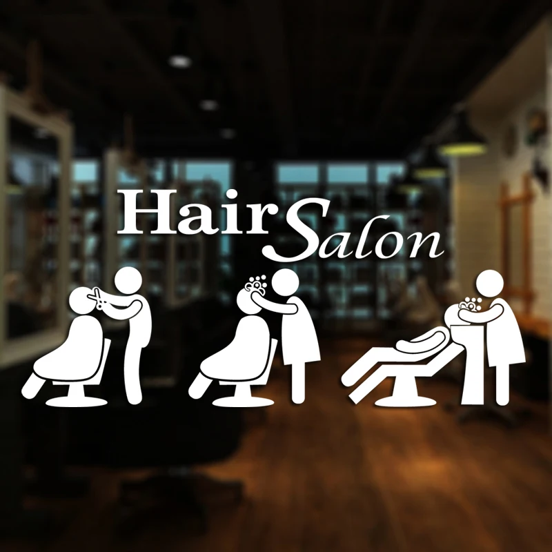 Hair Salon Sticker Shampoo Decal Haircut Posters Vinyl Wall Art Decals Decor Windows Decoration Mural Mb039