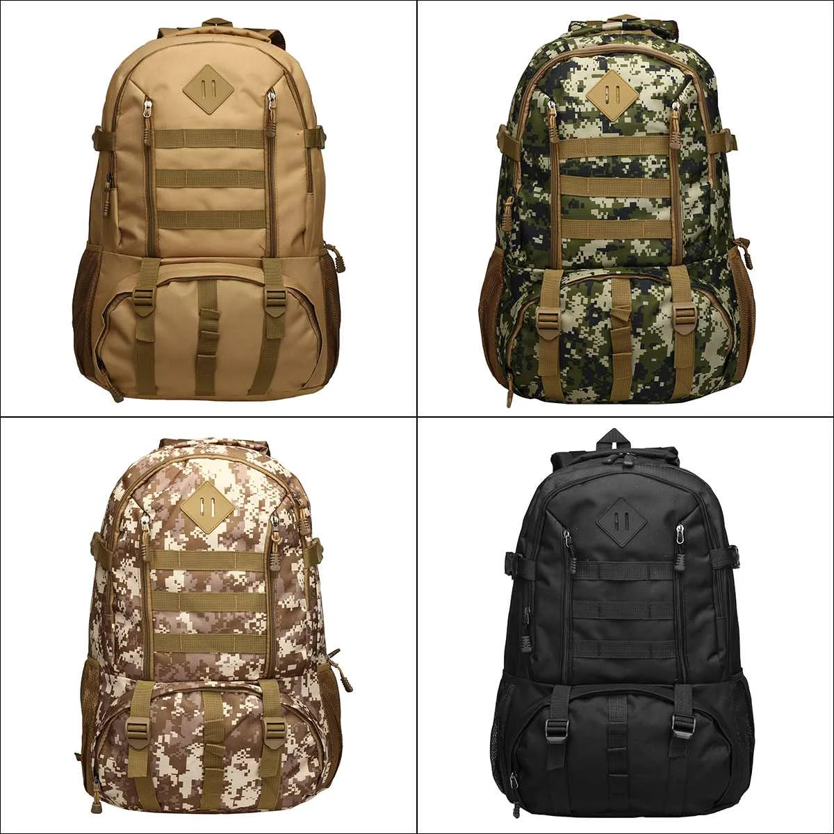  Large 50L Nylon Outdoor Military Climbing Bag Molle Sport Hiking Camping Shoulder Backpack Travel M