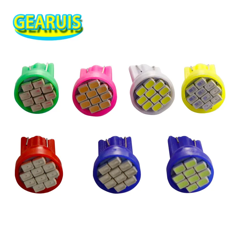 100 шт. 7 цветов T10 10 SMD 1206 светодиодная 3020 лампочка 194 168 w5w внутренние дверные фонари