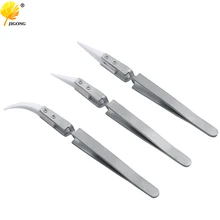 Anti-Static Reverse Ceramic Tweezers Electronic Cigarette Heat Resistant Conductive Curved Straight Tweezers