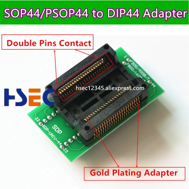 

Free Shipping High Quality SOP44 to DIP44 PSOP44 -DIP44//SOIC44/SA638-B006 for RT809H programmer&XELTEK USB programmer