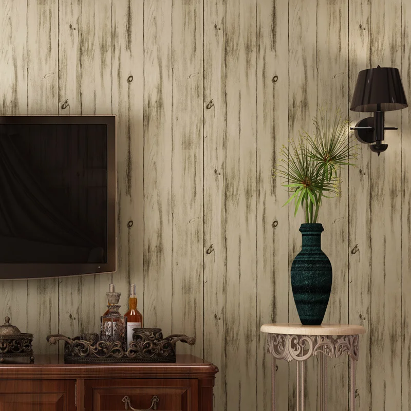 

Vintage Wallpaper 3D Imitation Wood Texture Wall Paper For Bedroom Living Room Non-woven Vertical Stripe 3D Panel Wall Coverings