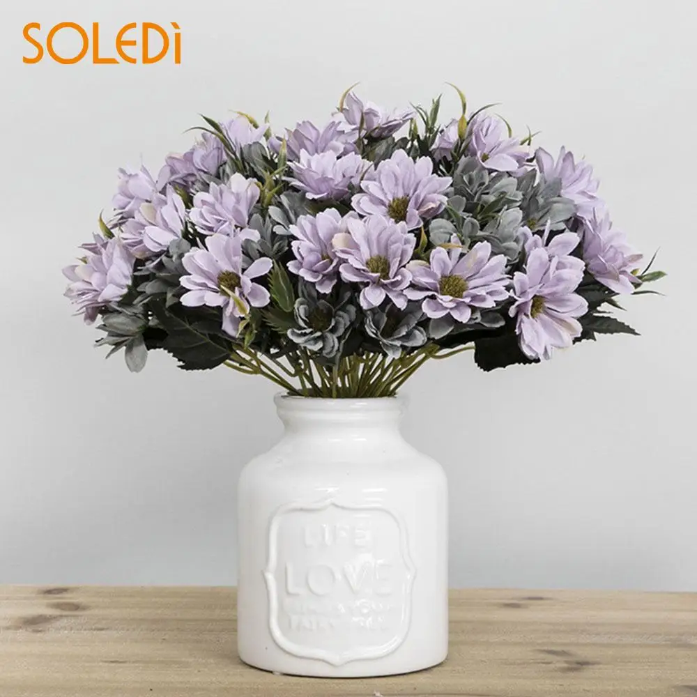 

1 Bouquet Smoke Gray Fake Daisy Simulation Chrysanthemum Artificial Daisy Party Photo Props Craft DIY Beautiful Fashion
