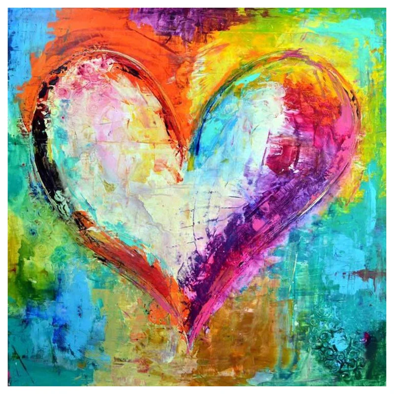 5D DIY Diamond Painting square Decor"Spray color heart love"Diamond