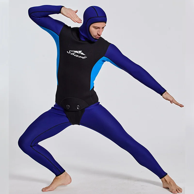 

C266 Thick winter swimming swimsuit warm jellyfish suit two Pieces sets of 3MM wetsuit surfing clothing Snorkeling suit men
