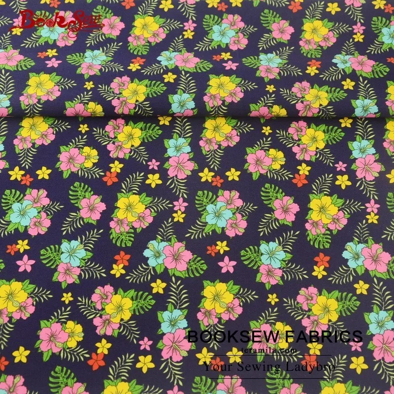 Booksew 100% хлопок поплин Ткань жира четверти цветочный Дизайн Вышивание ткани для
