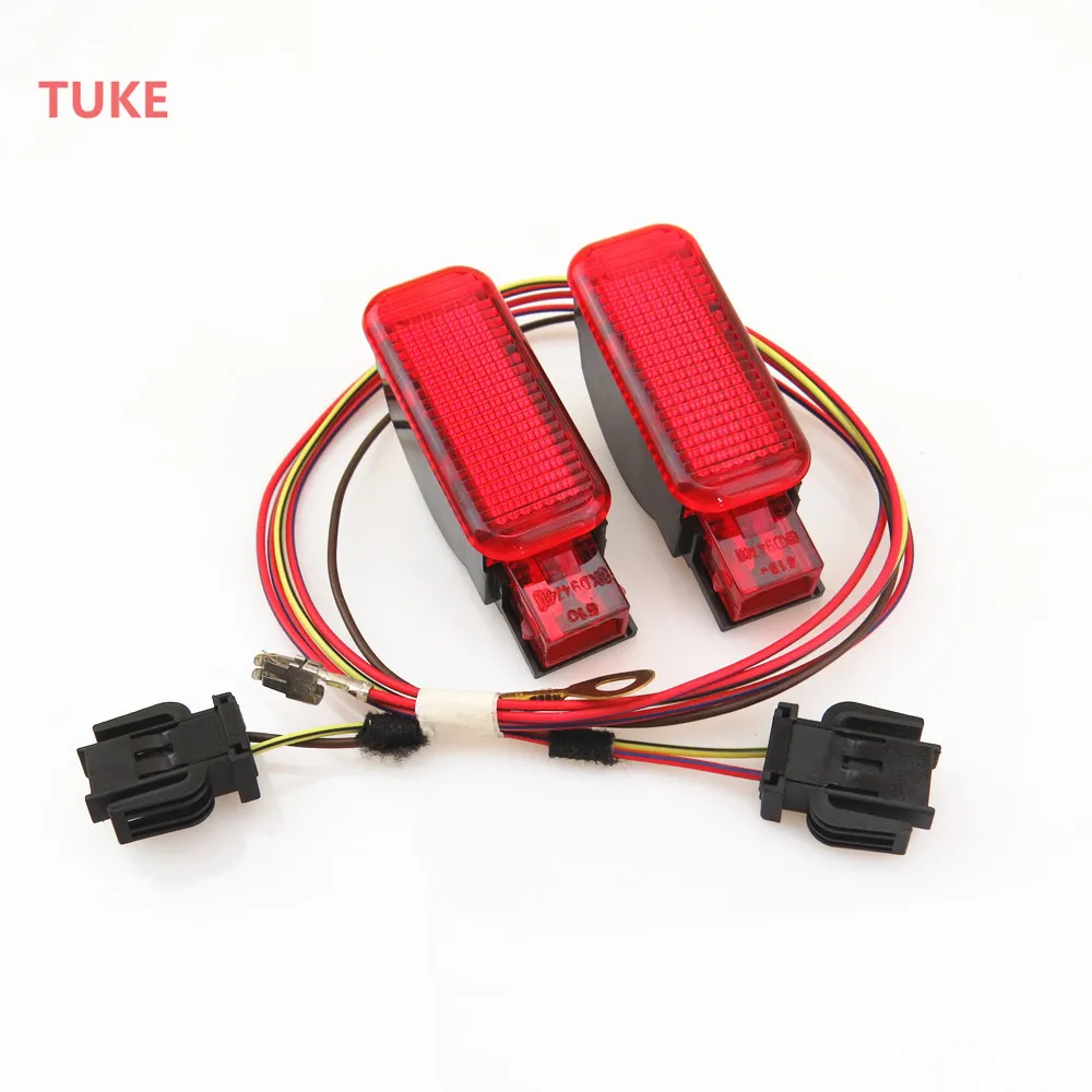 TUKE 1Set Red Warning Light Door Panel font b Interior b font Connection Cable Harness Plug