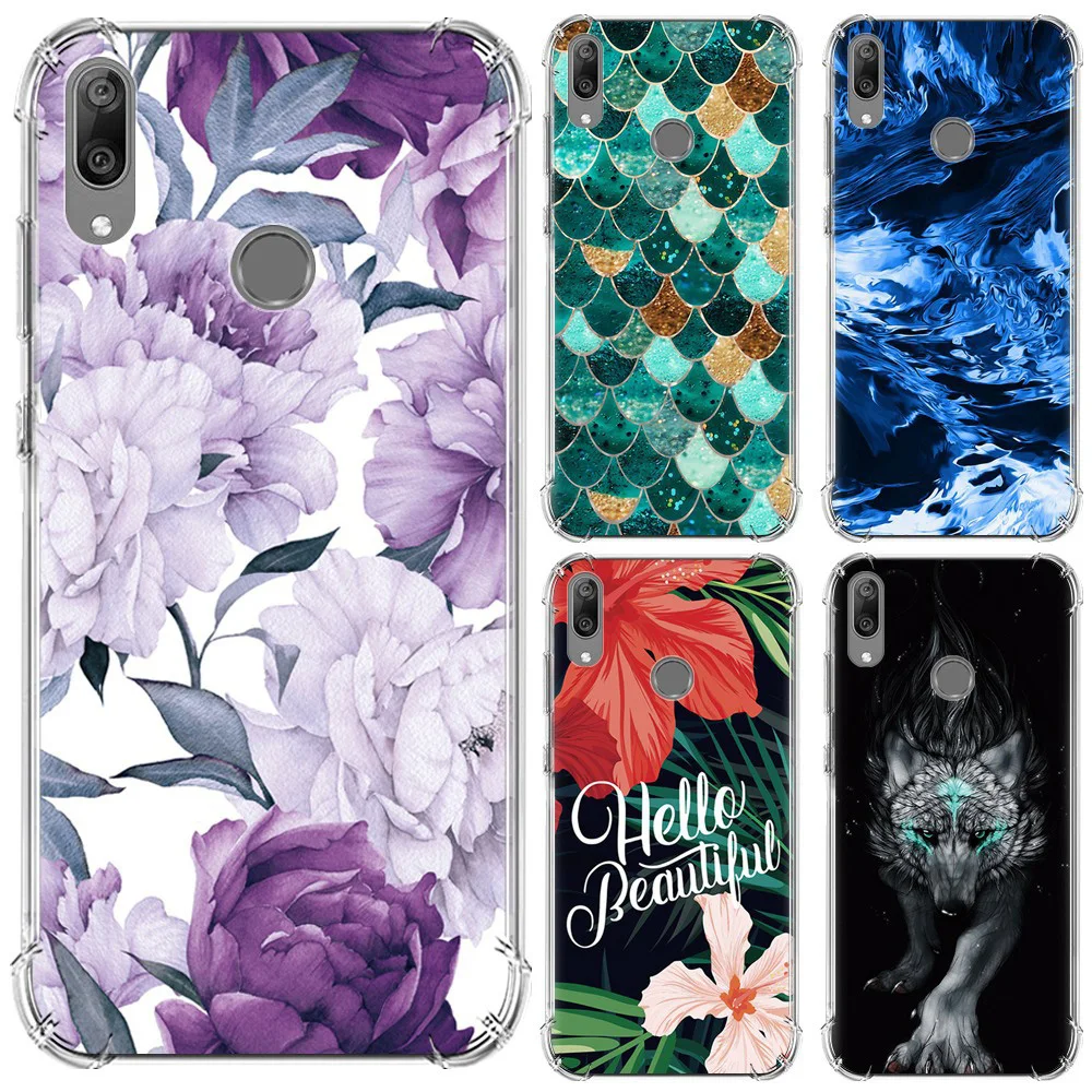 KHW2079_2_JONSNOW Soft Case for Huawei Y7 2019 Colorful 10 Patterns Silicone Case for Y7 Prime 2019 6.26 inch Anti-knock Protect Phone Cover