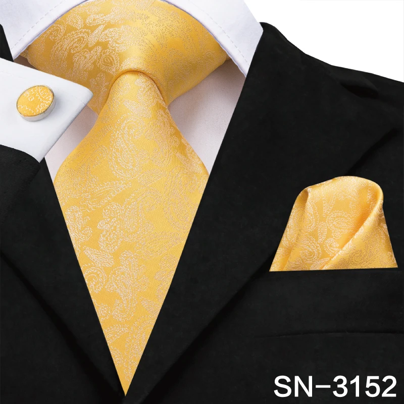 SN-3125 Hi-Tie 8,5 см Шелковый мужской галстук Цветочные Красные голубые галстуки для мужчин Классические Вечерние Свадебный кармашек Квадратные запонки роскошный набор галстуков - Цвет: SN-3152