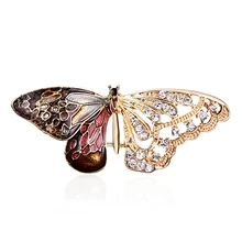 Rinhoo mariposa libélula pájaro Animal broches para hombres y mujeres de diamantes de imitación de Metal los insectos del banquete de boda de pernos de La Broche regalo Dropship
