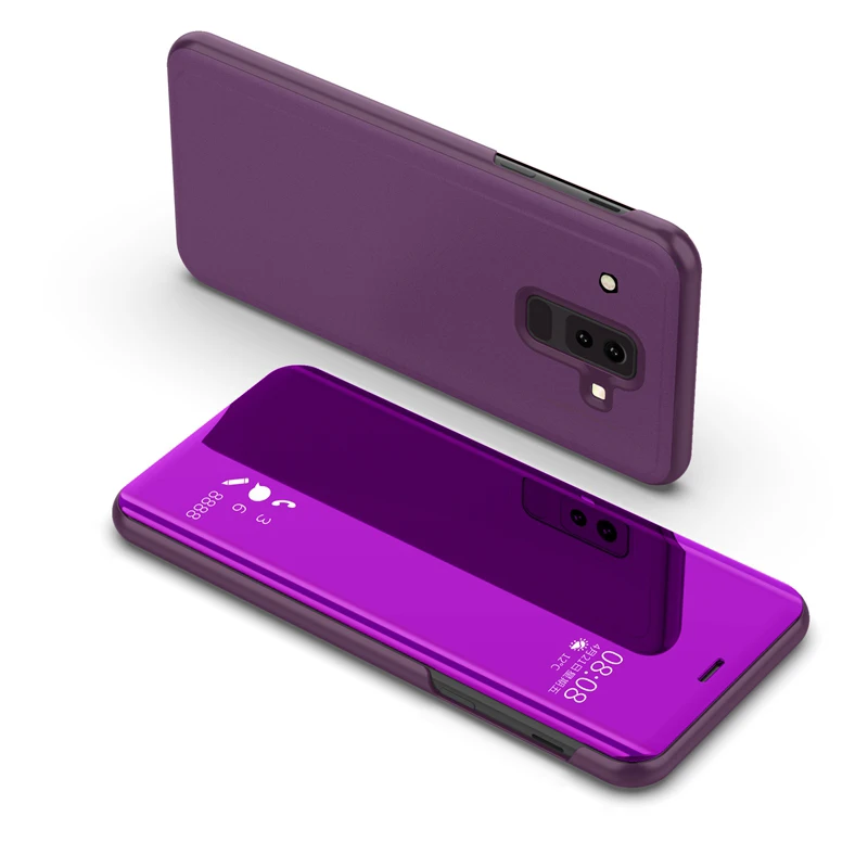 

Mirror Smart View Flip Case for Samsung Galaxy A6 A8 Plus 2018 Wallet Cover J2 Pro J4 J6 J8 2018 J7 Prime 2 Prime2 NEO NXT Pro