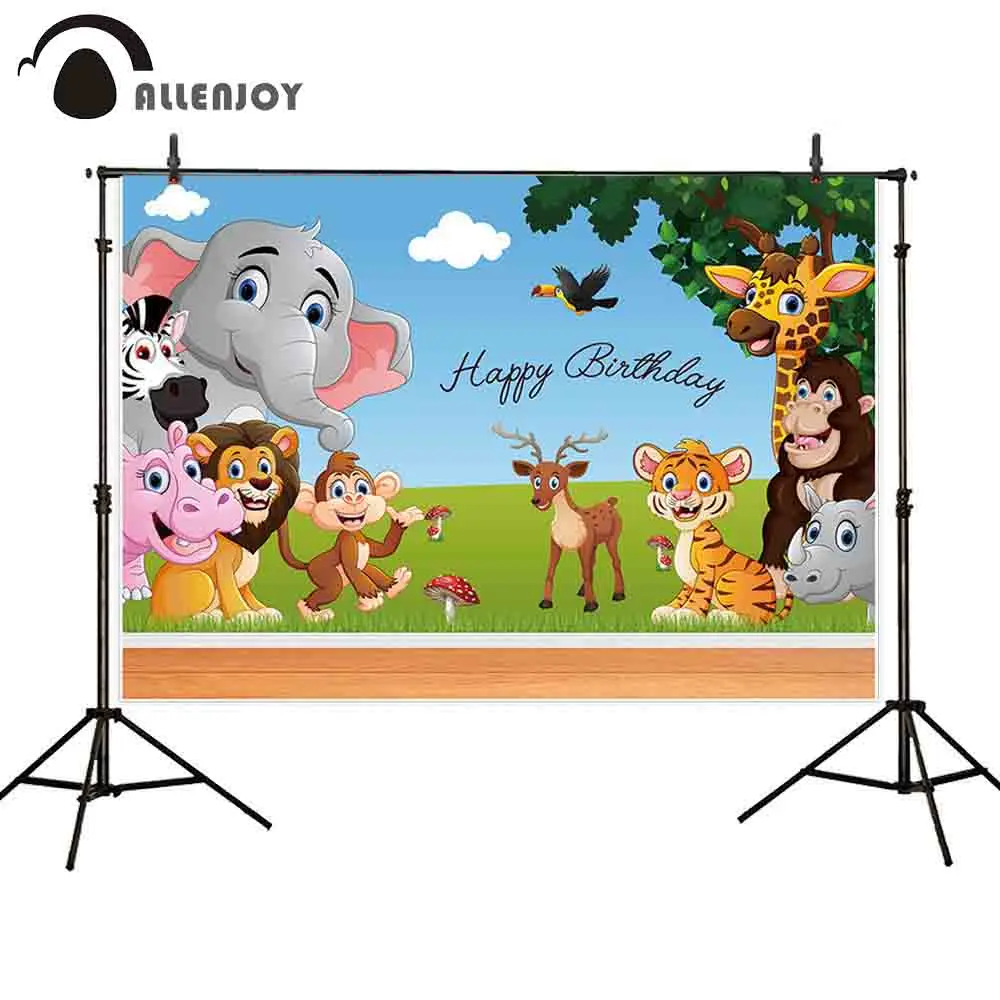 

Allenjoy safari jungle party backdrop wild animals zoo photography background child birthday party photo studio photocall custom