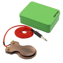 Стальное медное покрытие татуировки педаль переключатель силиконовый шнур для питания красный с синей коробкой или зеленым