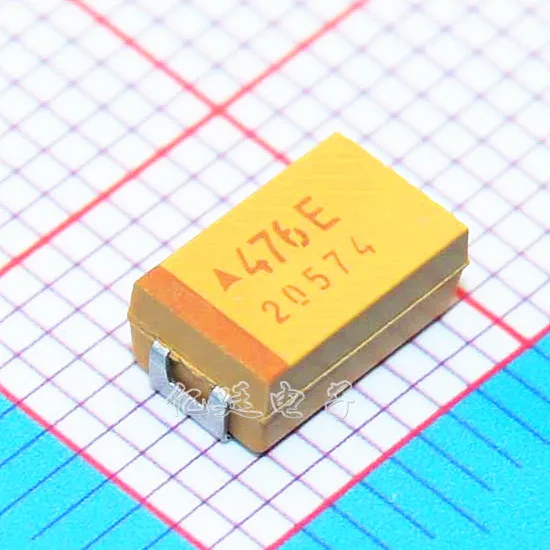 

Chip tantalum capacitor 47UF 25V D type 7343 476E 10% bile capacitance yellow polar capacitance