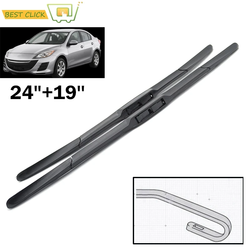 Misima Windshield Windscreen Wiper Blades For Mazda 3 MK 2 24"&19" Fit