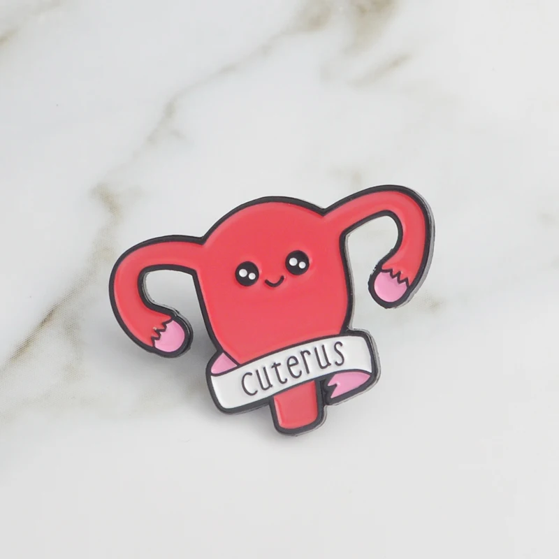 

Cuterus Enamel Pin Uterus Feminist Pin Badge Women's Brooch Lapel pin Women's rights Icon Feminist Jewelry Gift for Women Girl