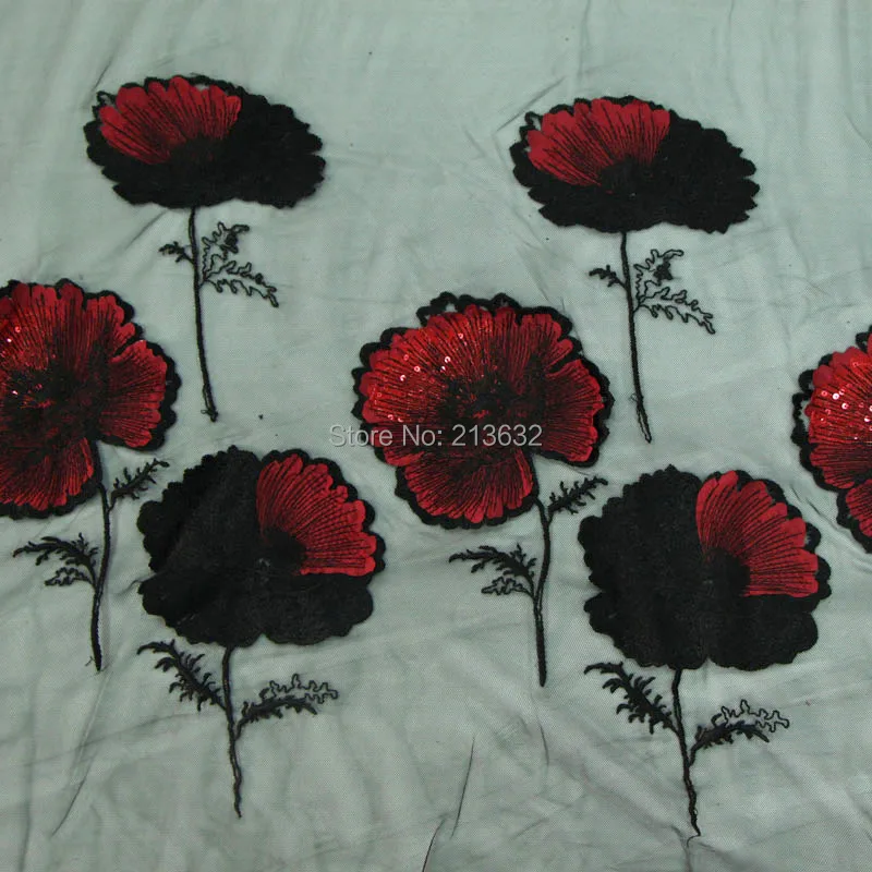 POp73-16 hilo textil puntilla bordado tela bordado ordenador algodón tela fina flor parche materiales hilo - 3