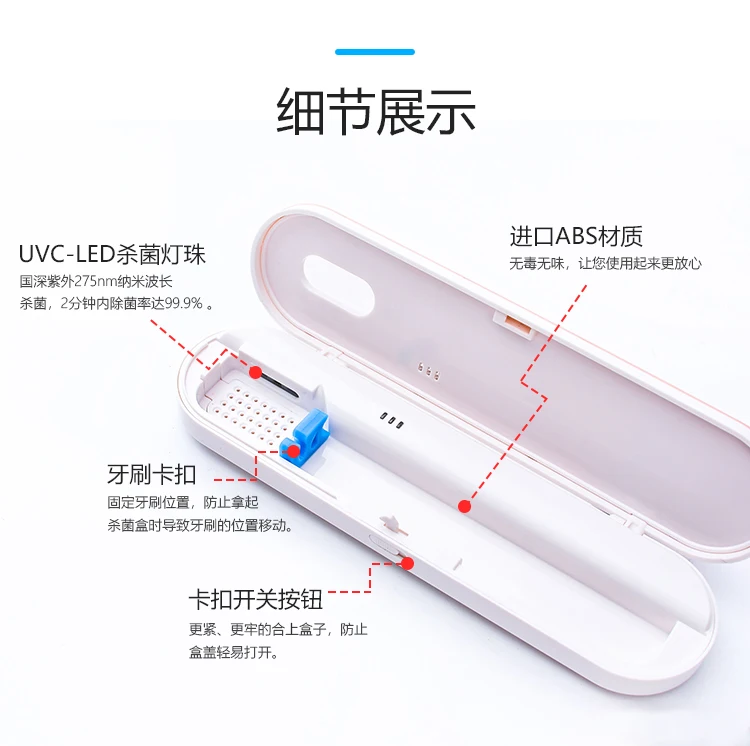 Портативная ультрафиолетовая зубная щетка для путешествий стерилизатор домашний УФ Обычный Электрический футляр для хранения зубной щетки чистая Подставка-стерилизатор