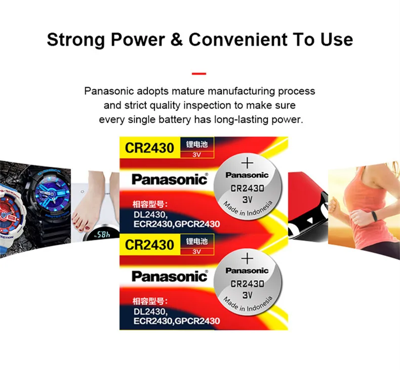 Батарейки Panasonic CR2430 кнопочные 100% подлинные 5 шт./лот 3 в литиевая батарейка