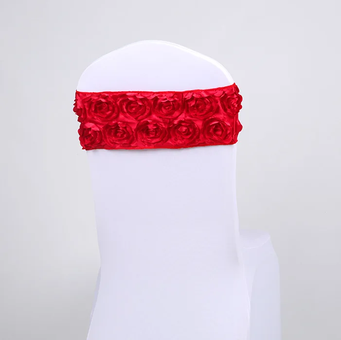 

10pcsrose Hoge Kwaliteit Stoel Sjerpen Bruiloft Stoel Knoop Cover Decoratie Stoelen Boog Band Riem Banden Voor Bruiloften Banket