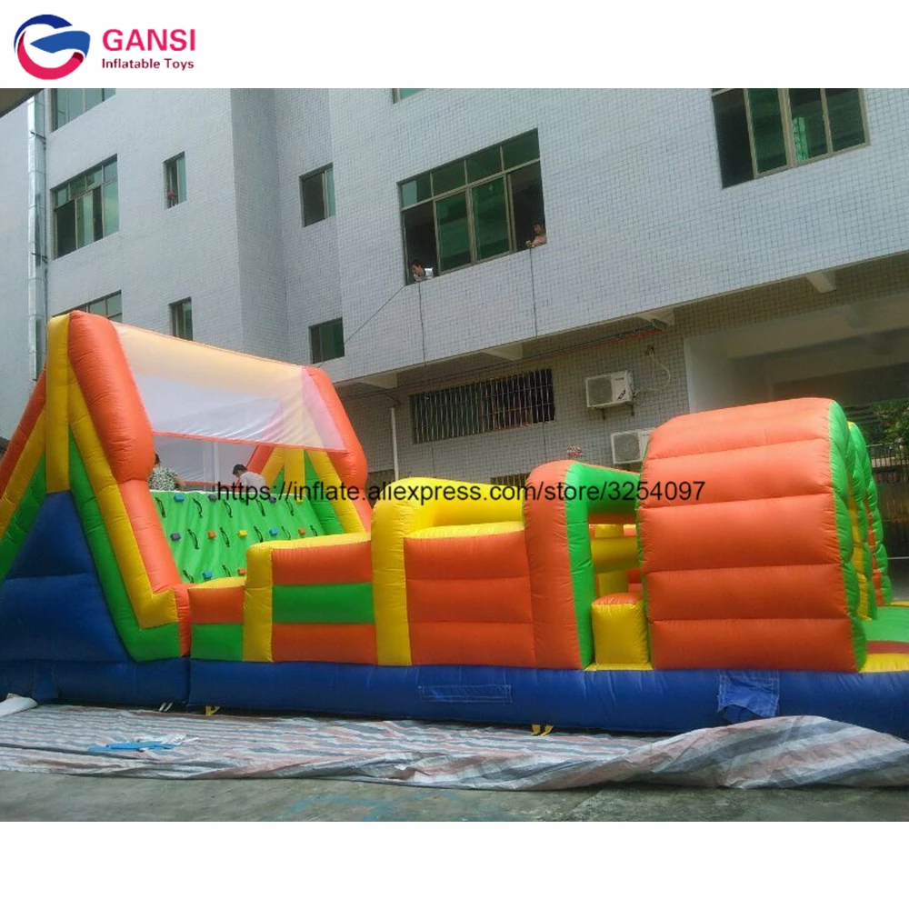 Giant Outdoor Inflatable Obstacle Bouncy Castle Commercial 0.55Mm PVC Inflatable Obatscle Course For Rental household blower outdoor hand crank manual barbecue booster small 350w 55mm outlet diameter 1 36 speed ratio