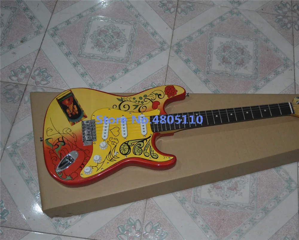 

The anniversary of jimi hendrix monterey's signature on the limited edition electric guitar