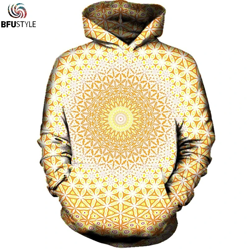 Yellow Flower Abstract Hoodie Hoodies Men Women 2019 Autumn Winter Long