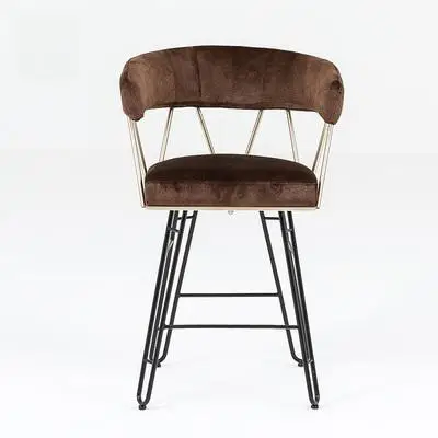 Скандинавский обеденный стул барный стул из кованого железа креативный высокий стул передний стол стул простой современный гвоздь туалетный сетка красный макияж стул - Цвет: Style 5