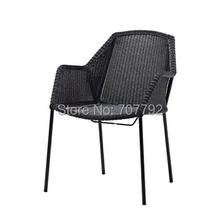 Стиль открытый сад плетеный ротанга stickable обеденный стул