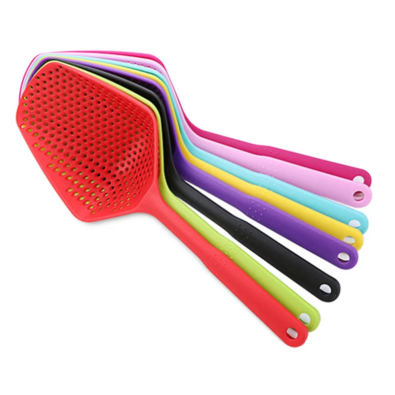 

1Pc 7 Colors Cooking Shovels Vegetable Strainer Spoon Large Colander Soup Filter Kitchen Accessories Tools splatter screen tools