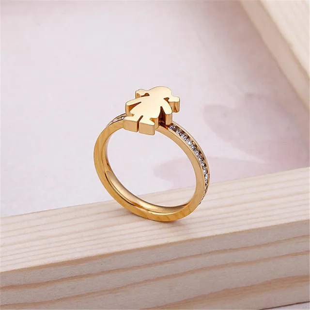Aliexpress Cute Stainless Steel Cz Wedding Bands Cartoon Cute Stainless Steel Cz Wedding Bands Cartoon Finger Rings Lady Jewelry Gift