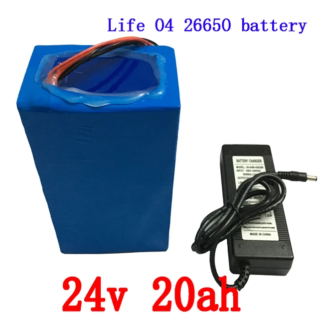 Cheap LiFeO4 Battery 24v 20Ah 500W Lithium Battery 24v with 29.2v 2A charger,15A BMS Electric Bike Battery 24v Free Shipping