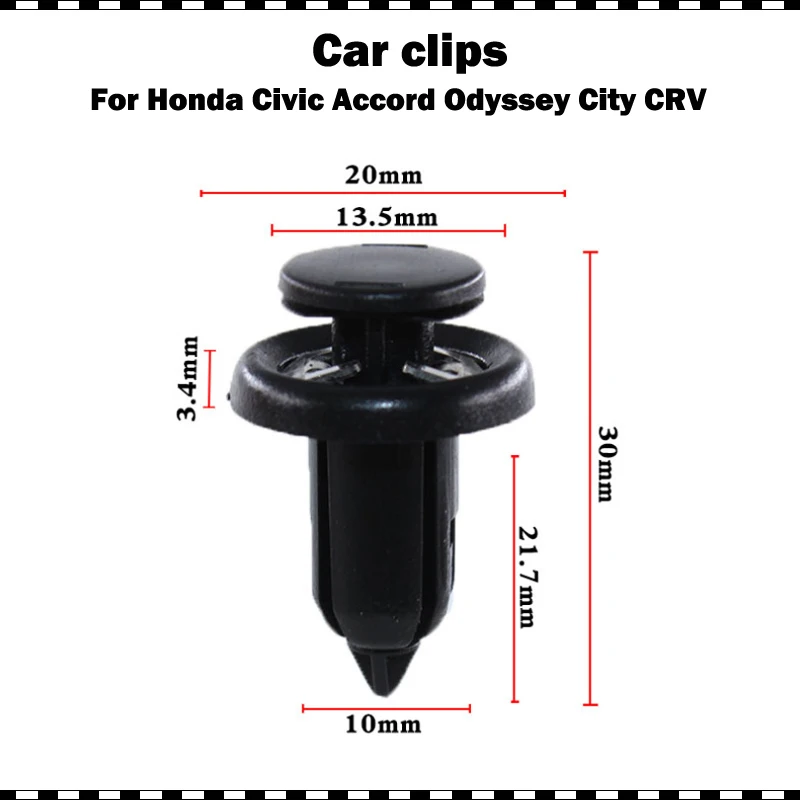 

quality Plastics Packed Black Insight Front Bumper Locking Hooks Clip Fastener Push Latch Rivet Trim Rivet For Honda Accord CRV