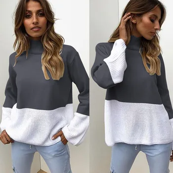 

ZOGAA Winter Pull Sweaters Women 2018 Fashion Loose Jumpers High collar Pullovers Knitting Pullovers Thick Christmas Sweater