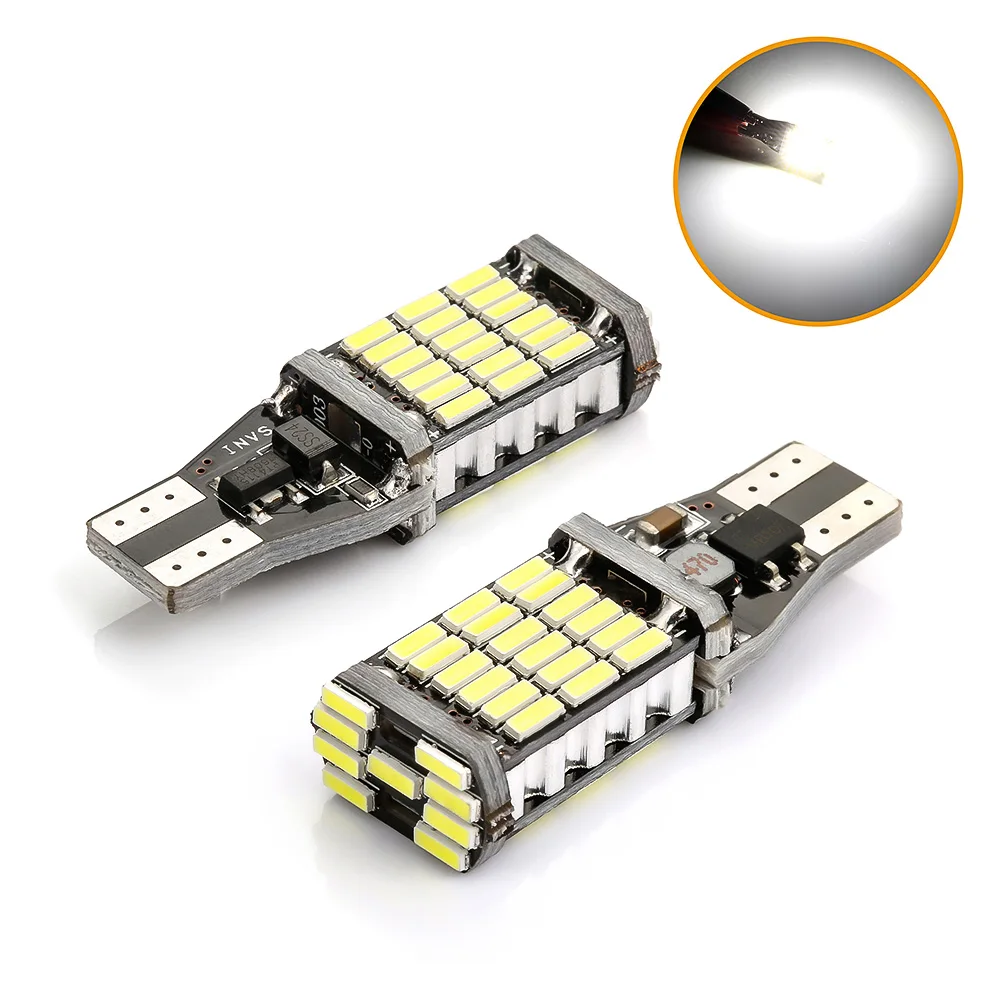 2 шт Canbus T15 W16W 45SMD автомобильный резервный обратный светильник для Toyota Corolla Camry Prado Белый Стоп задний фонарь без ошибок 6000K 12V