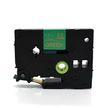 Атласная лента CIDY для TZe, совместимая с Brother P Touch 12 мм, золотистая на зеленом цвете, TZe-RG34, TZ-RG34, tze RG34 TZ RG34, клейкая лента