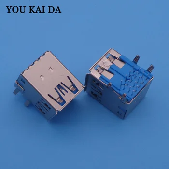 

10X USB 3.0 AF 90 degree double-speed USB A-type female USB connector blue plastic heart environmental Dual USB