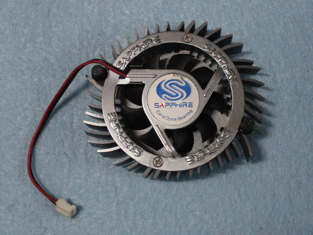 

55mm Mounting Holes 2Wire 2Pin Connector VGA Sapphire Graphics / Video Card Round Heatsink Cooler Cooling Fan