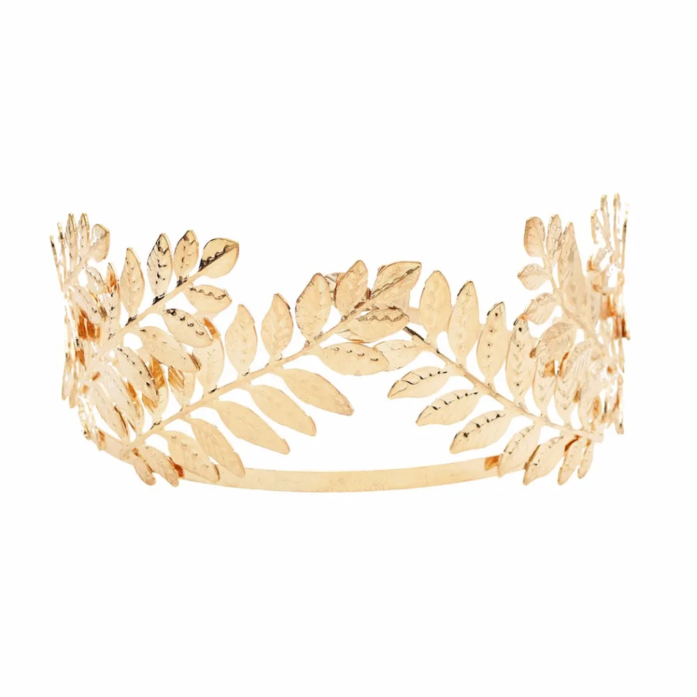 Двойной золотой обруч с листьями свадебный головной убор Свадебные аксессуары для волос Свадебные короны золотые диадемы украшения на голову