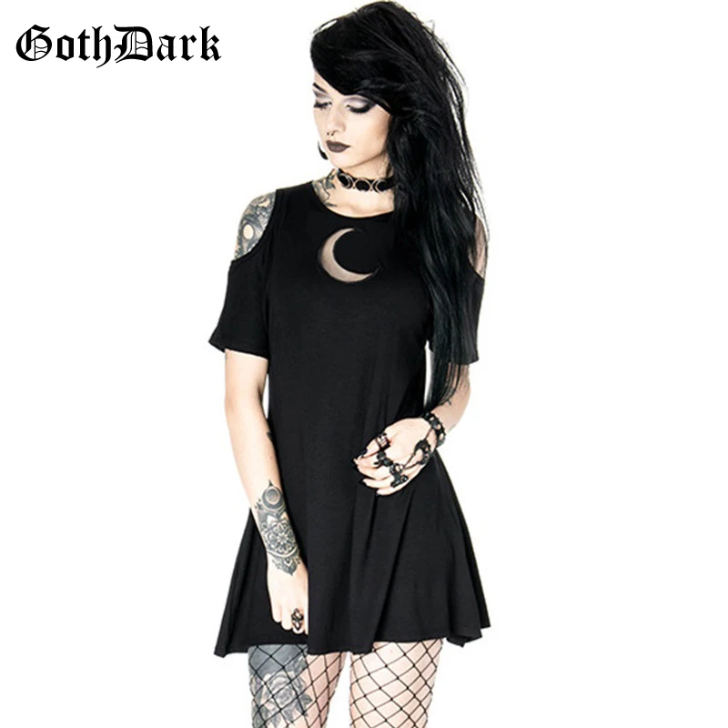 Женское платье с вырезом Goth Dark винтажное плиссированное модное сексуальное