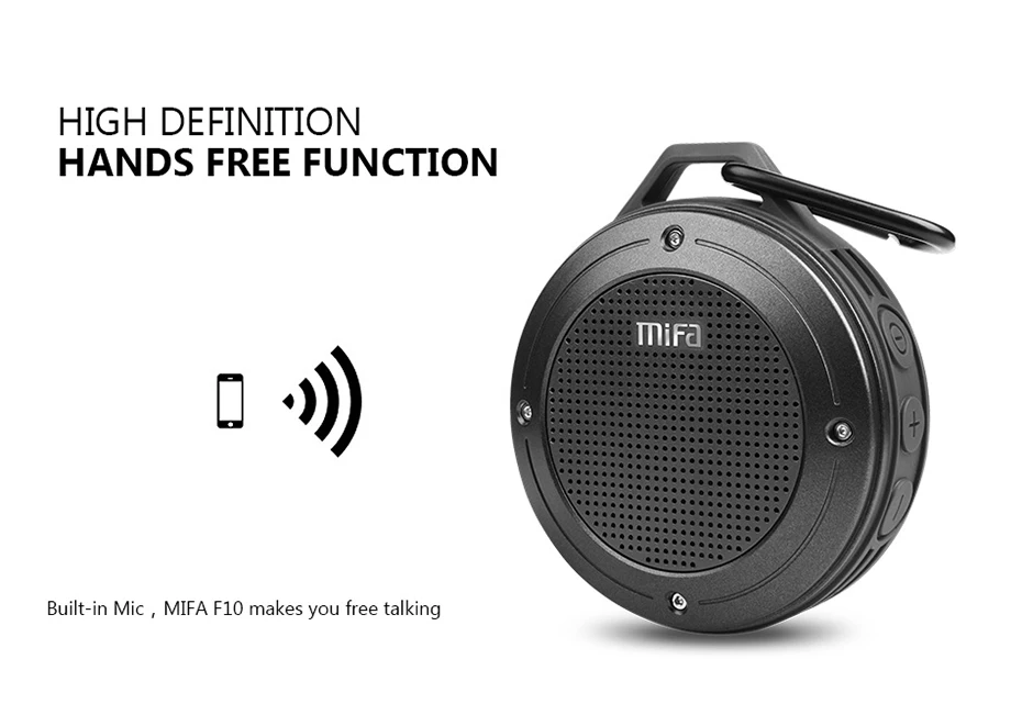 MIFA F10 открытый беспроводной Bluetooth 4,0 стерео портативный динамик Встроенный микрофон ударопрочность IPX6 Водонепроницаемый динамик с басами