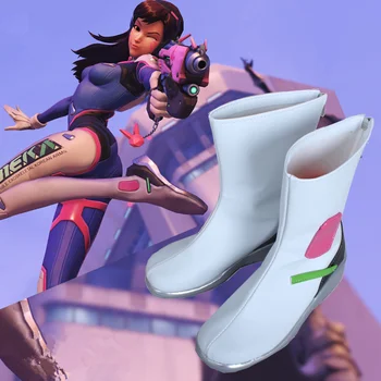 

Game Character D.VA Cosplay Costumes Shoes DVA Cosplay Shoes Women Ganme Cosplay White Shoes