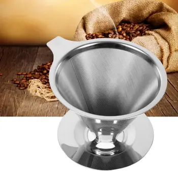 

Stainless Steel Pour Over Coffee Dripper Double Layer Mesh Filter Cup Stand Home Office Use Hot Sale