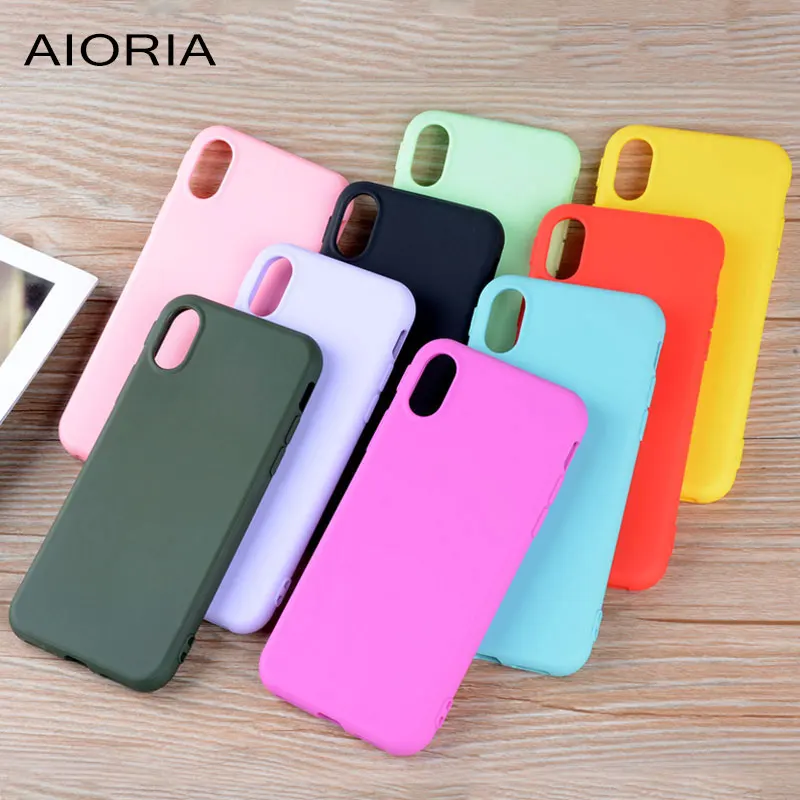 

AIORIA Matt case for iPhone X 5.8inch silicone TPU material unti-finger print 1.2mm thickness tough design bright candy colors