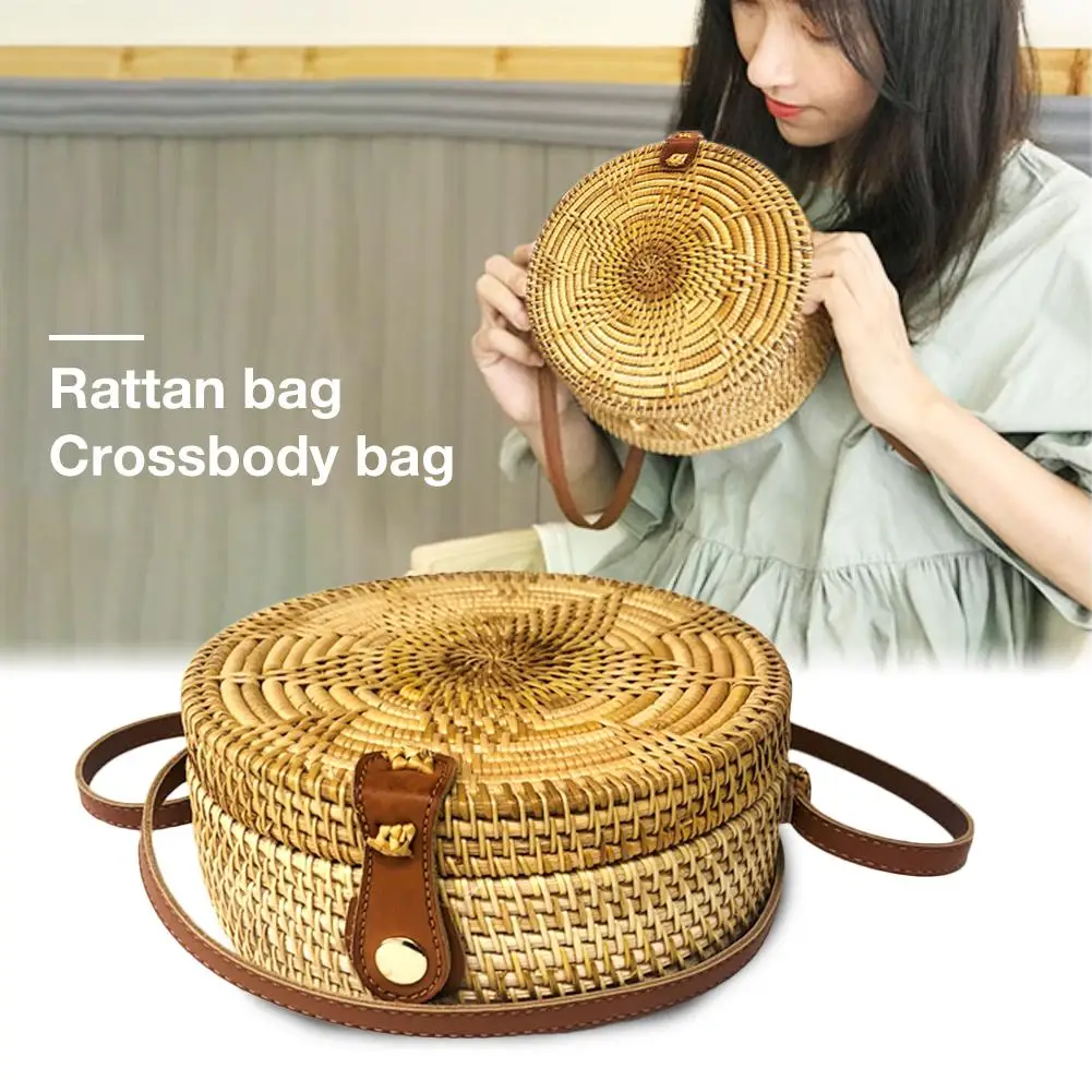

Square Round Mulit Style Straw Bag Handbags Women Summer Rattan Bag Handmade Woven Beach Circle Bohemia Handbag New Fashion